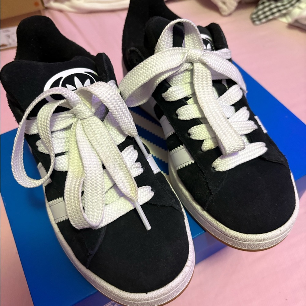 Adidas Kids Black and White Sneakers